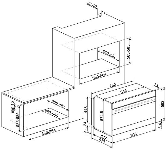 Электрический духовой шкаф Smeg SFP9395X1