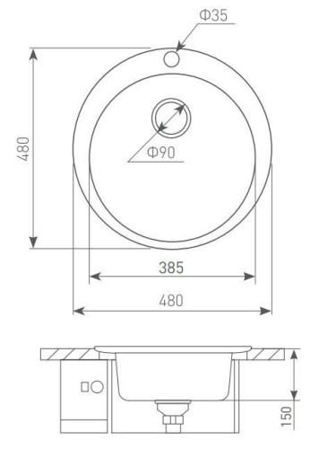 Кухонная мойка Zigmund & Shtain Kreis 480 речной песок