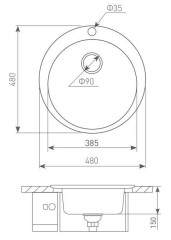 Кухонная мойка Zigmund &amp; Shtain Kreis 480 речной песок