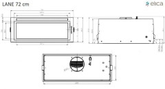 Встраиваемая вытяжка Elica Lane BL MAT A 72 PRF0165834