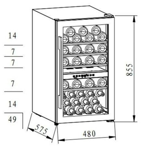 Винный шкаф MAUNFELD MFWC-124D49