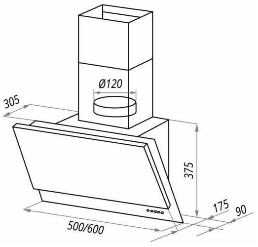 Кухонная вытяжка MAUNFELD ARAKS SBL 50
