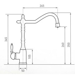 Смеситель для кухни Zigmund &amp; Shtain ZS 1900 млечный путь