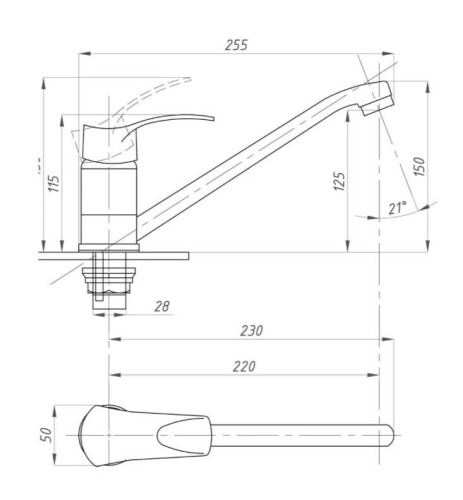 Смеситель для кухни ПСМ-Профсан Плюс PSM-425-023