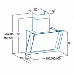 Кухонная вытяжка Cata Valto 700 XGWH