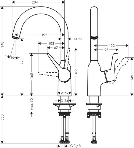 Смеситель для кухни Hansgrohe M431-H220 71812000