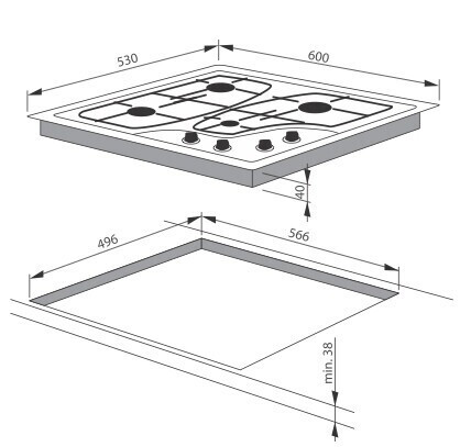Газовая варочная панель Hansa BHGI 63100011