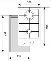 Газовая варочная панель Akpo PGA 302 FGC BL