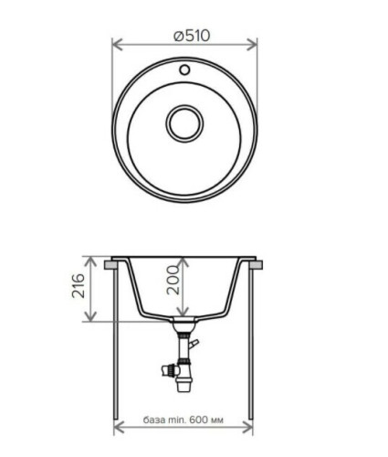 Кухонная мойка Tolero R-108-001 серый металлик