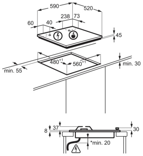 Газовая варочная панель Electrolux EGG 6436 W
