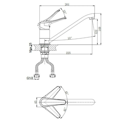Смеситель для кухни Rush Jawa JA0735-26