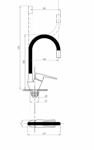 Смеситель для кухни Fauzt FZs-833-BL129 черный