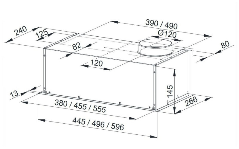 Встраиваемая вытяжка Weissgauff Alpha 50 PB IX нержавеющая сталь