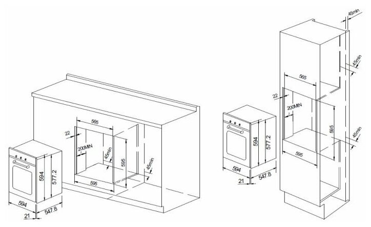 Электрический духовой шкаф GRAUDE BE 60.2 W