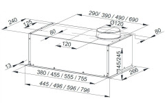 Встраиваемая вытяжка Weissgauff Alpha 80 PB BL