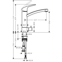 Смеситель для кухни Hansgrohe 73887000
