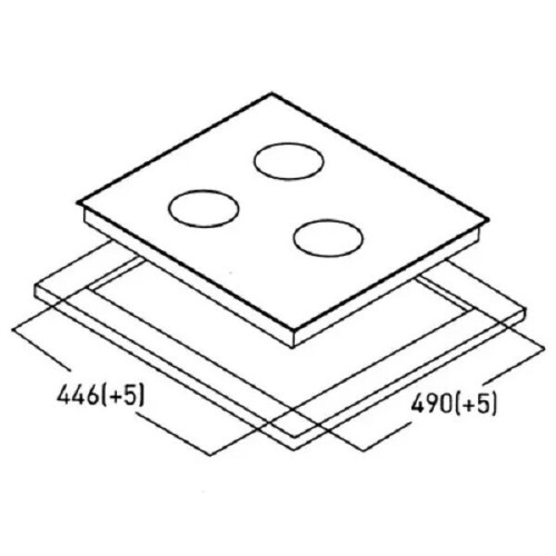 Газовая варочная панель Oasis P-3MBT (B)