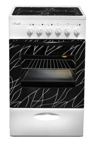 Электрическая плита Лысьва EF4011MK00 ЭПС 411 МС белая, ветка дерева В