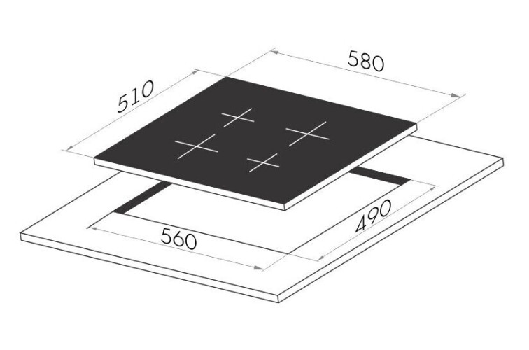 Индукционная варочная панель Maunfeld MPI 58 BCTL белый