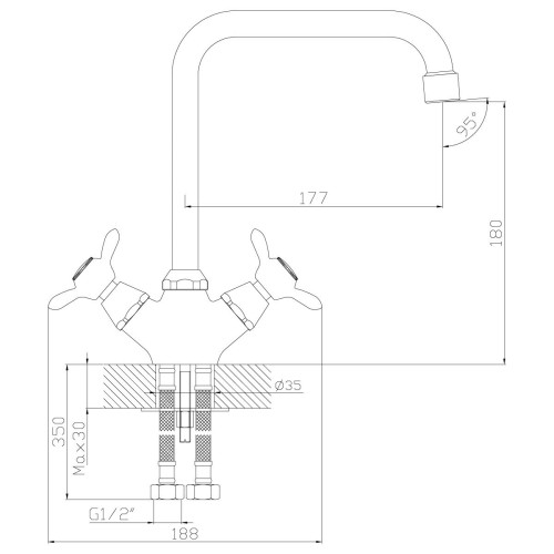 Смеситель для кухни Rossinka Q02-72