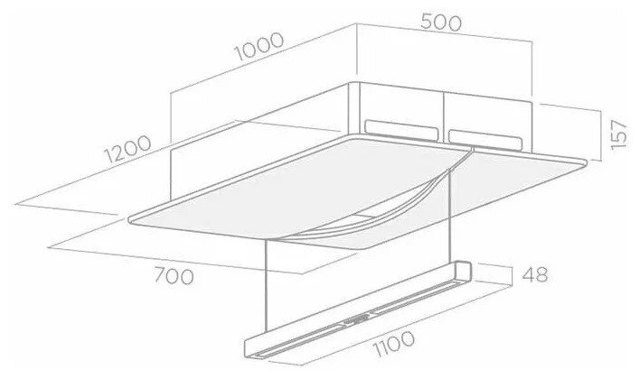 Кухонная вытяжка Elica Empty Sky WH/A/120