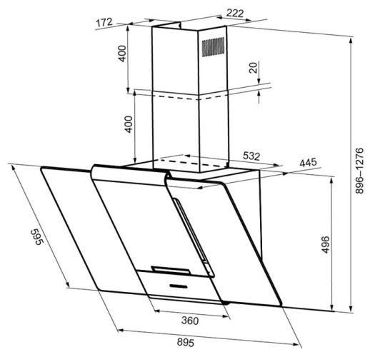 Кухонная вытяжка Kronasteel Talli 900