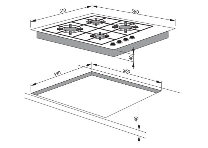 Газовая варочная панель Hansa BHGI 63030