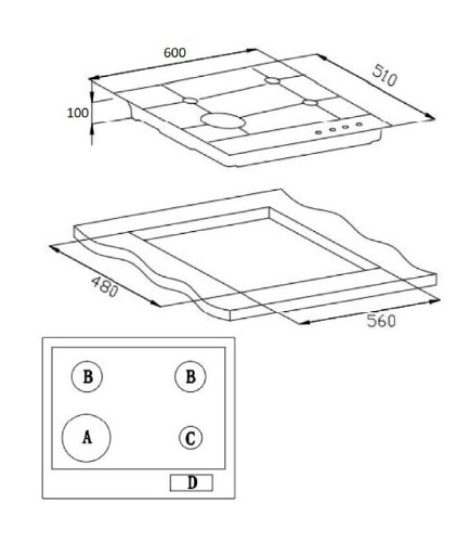 Газовая варочная панель Weissgauff HGG 641 XR