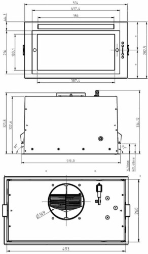 Встраиваемая вытяжка Elica LANE SENSOR BL MAT A 52