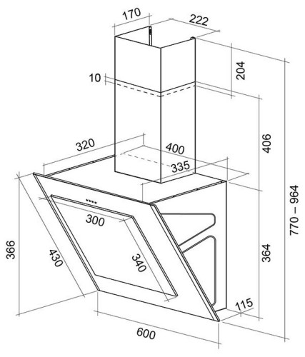 Кухонная вытяжка Shindo Ostaria 60 SS/WG