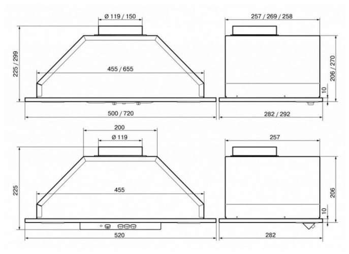 Встраиваемая вытяжка Elikor 52П 400 П3Д белый белый