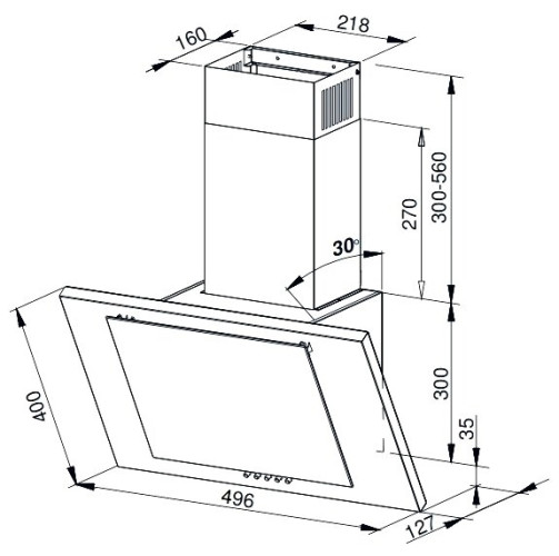 Кухонная вытяжка Weissgauff GAMMA 50 PB OW