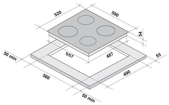 Индукционная варочная панель Fornelli PIA 60 Storno