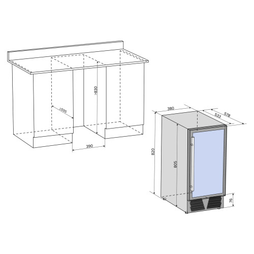 Встраиваемый винный шкаф Libhof CXD-28 black