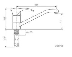 Смеситель для мойки Zigmund &amp; Shtain ZS 0200 темная скала