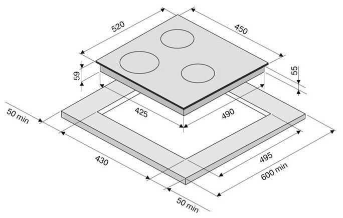 Индукционная варочная панель Krona REMO 45 BL
