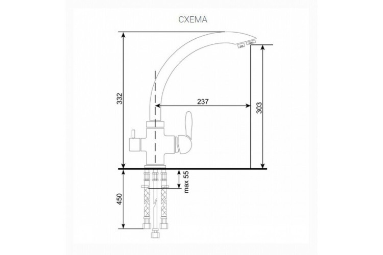 Смеситель для кухни Ulgran U-017-331