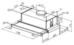 Встраиваемая вытяжка Faber Flexa BK/GL A60