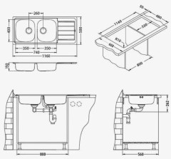 Кухонная мойка Alveus LINE 100 NAT-90 1087978