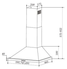 Кухонная вытяжка Maunfeld Line T 60 нержавеющая сталь