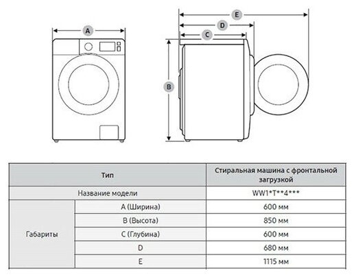 Стиральная машина Samsung WD10T754CBH LP