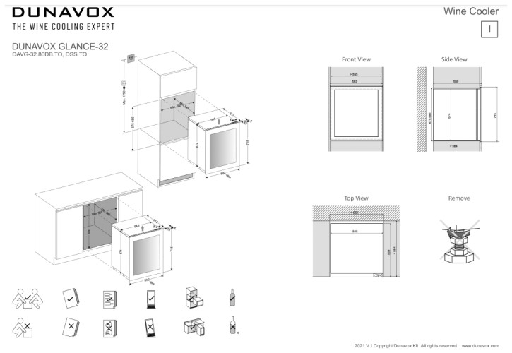 Винный шкаф Dunavox DAVG 32 80DSS TO