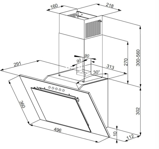 Кухонная вытяжка Weissgauff Sigma 50 PB BL