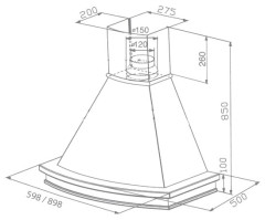 Кухонная вытяжка Faber TRENDY WB A90 C F 110 0338 675