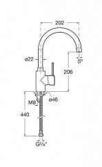 Смеситель для кухни Roca Targa 75A8460C0M