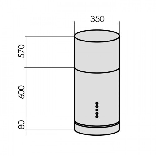 Островная вытяжка MBS Miltonia 135 160 island inox