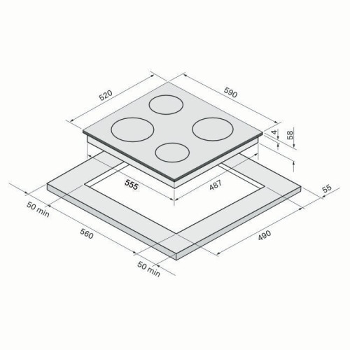 Индукционная варочная панель KRONA VENTO 60 IV B