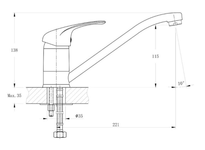 Смеситель для кухни Rush Corsica CO4240-28