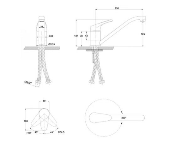 Смеситель для кухни Kaiser County 66233-1