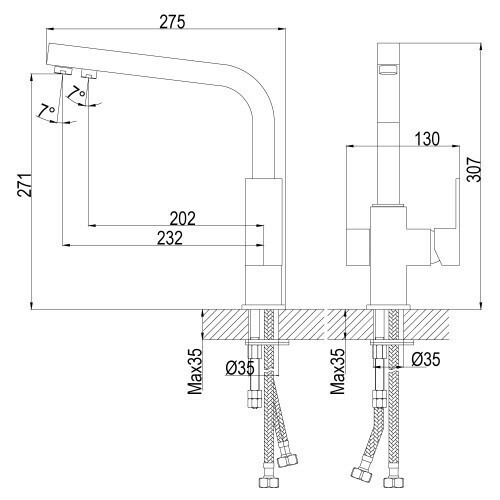 Смеситель для кухни Rossinka Z35-32